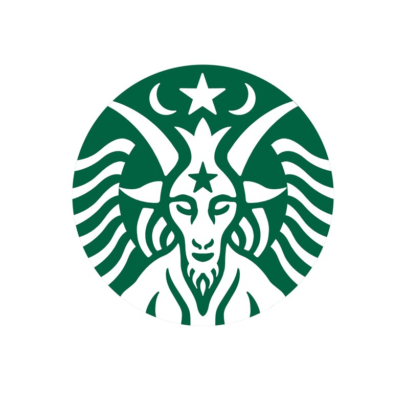 Baphomet Stickers Circular Set Inspired by Starbucks - Etsy