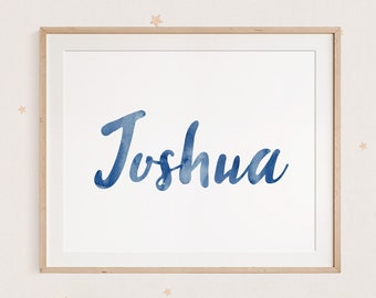 Impresión de nombre personalizada / Póster de nombre en acuarela / Arte con nombre personalizado (Descarga digital)