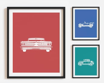 Vintage Car Art Prints | Classic Cars Nursery Decor (Digital Download)