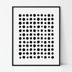 Abstract Art Print | Abstract Dots Pattern Poster | Black and White Wall Print | Minimalist Wall Art | Digital Download