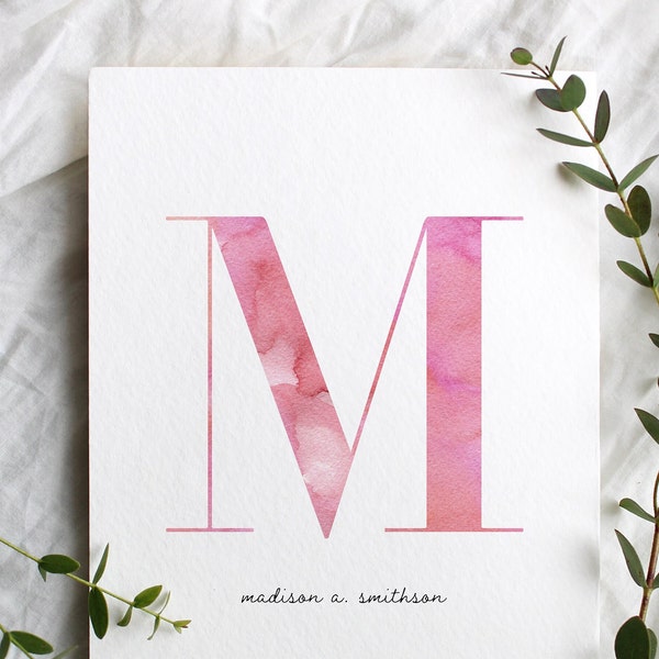 Watercolor Monogram - Etsy