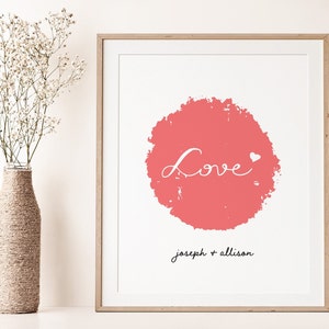 Personalized Name Print for Couple | Love Print Vintage | Engagement Gift for Couple | Wedding Gift | Custom Name Print | Digital Download