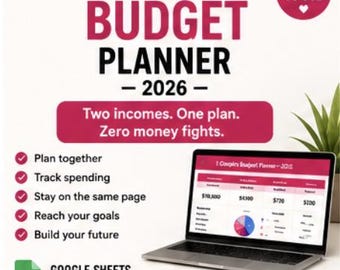 Couple's Budget Planner Google Sheets | Joint Budget | Shared Expenses & Personal Spending