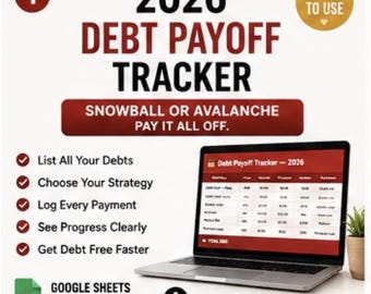 Debt Payoff Tracker Google Sheets | Snowball & Avalanche Method | Debt Free Planner Template