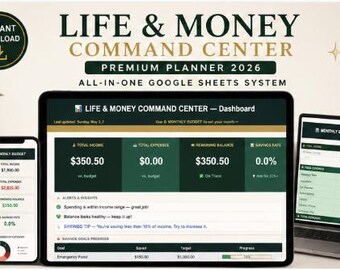 Life & Money Command Center Google Sheets Planner (Digital Download)