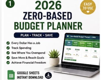 Zero-Based Budget Planner Google Sheets Spreadsheet | Monthly Budget Template | Personal Finance