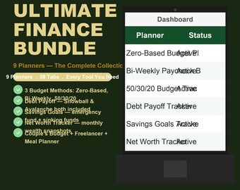 Ultimate Budget Planner Bundle Google Sheets | 9 Finance Templates Debt Savings Net Worth | Instant Download