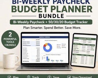 Bi-Weekly Budget Planner Bundle | Google Sheets Paycheck Tracker (Digital Download)