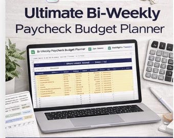 Budgetplanner voor tweewekelijkse salaris | Google Spreadsheets Expense Tracker (digitale download)