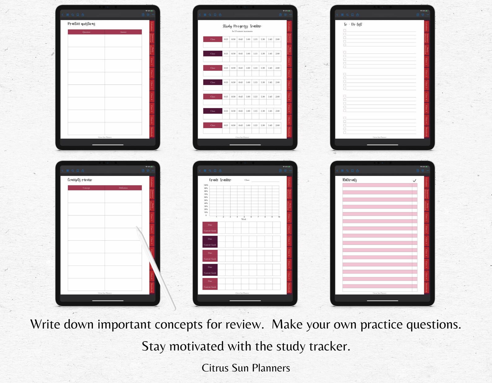 Student Digital Planner for Ipad Tablet Autumn Women Goodnotes Etsy