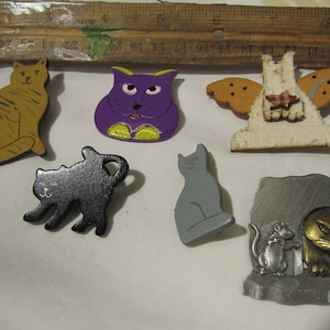 vintage cat brooches