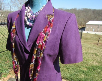 women's purple vintage suit size 10