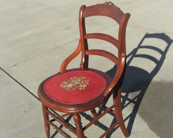 vintage antique chair, embroider seats chair