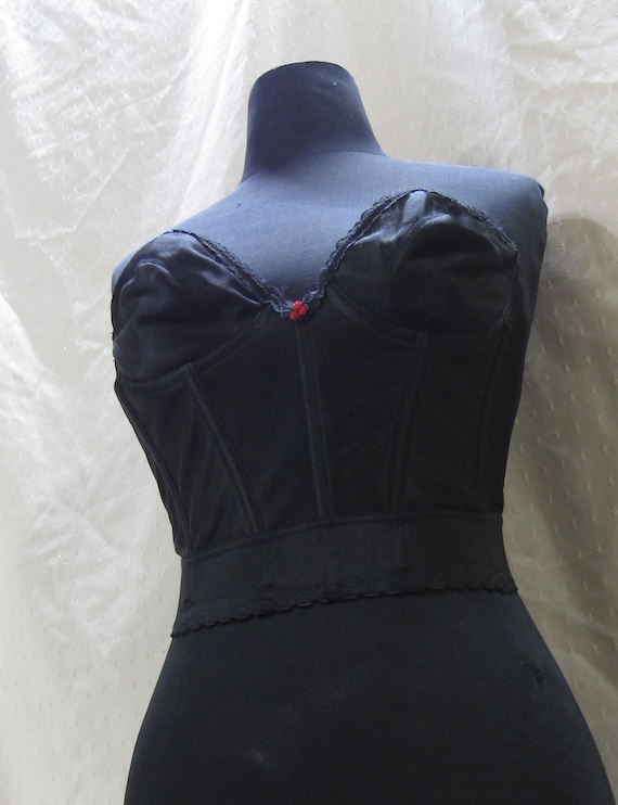 vintage black, corset 36 b,  strapless corset ,bon