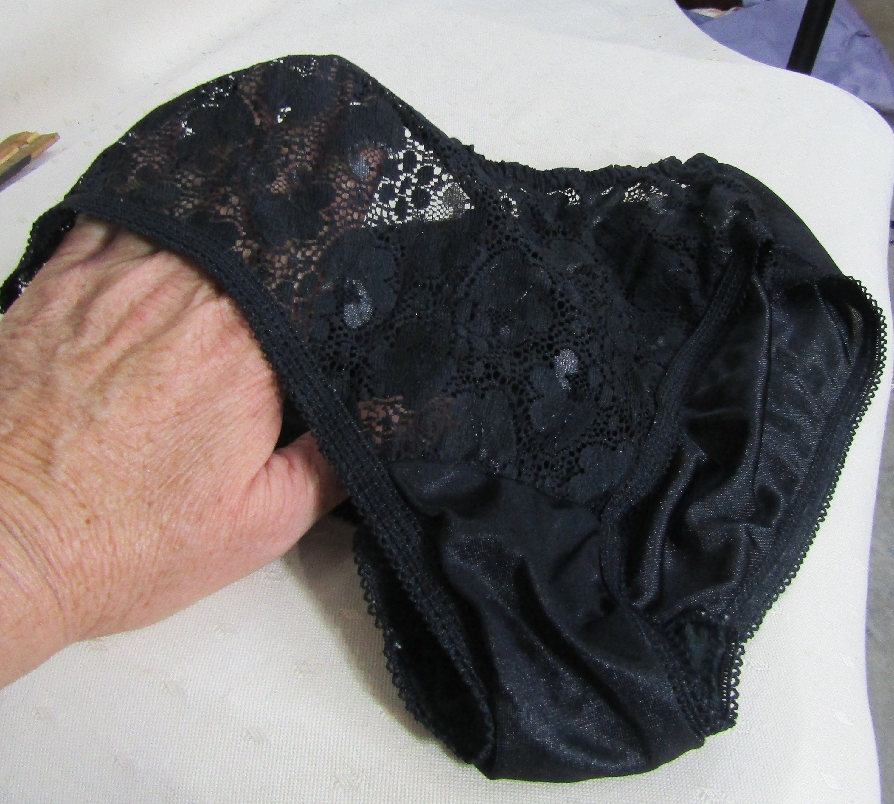 vintage nylon black panties size med