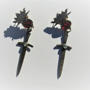 vintage sworn gothic dangle post earrings