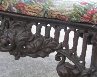antique metal foot stool