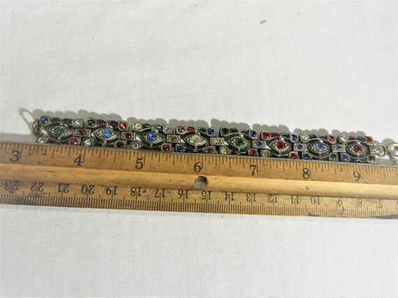 vintage art deco rhinestone bracelet - image 4