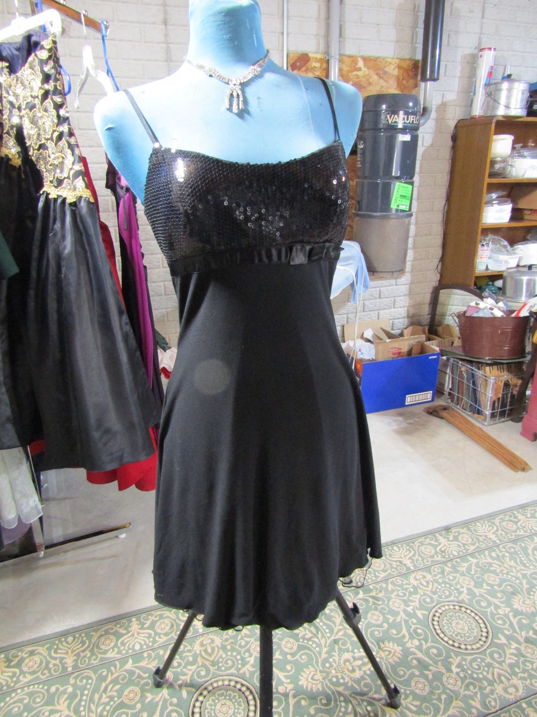 Vintage Black Prom Dress Size Large Etsy