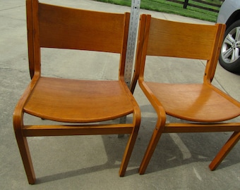 vintage mid century oak chairs, wood chairs