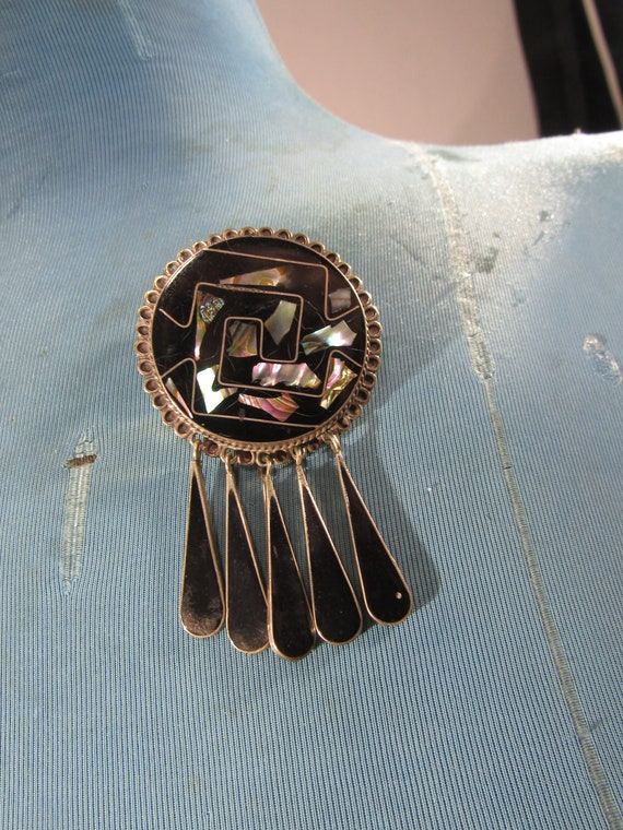 vintage sterling Mexico brooch