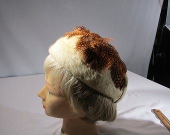 vintage white women's feather hat
