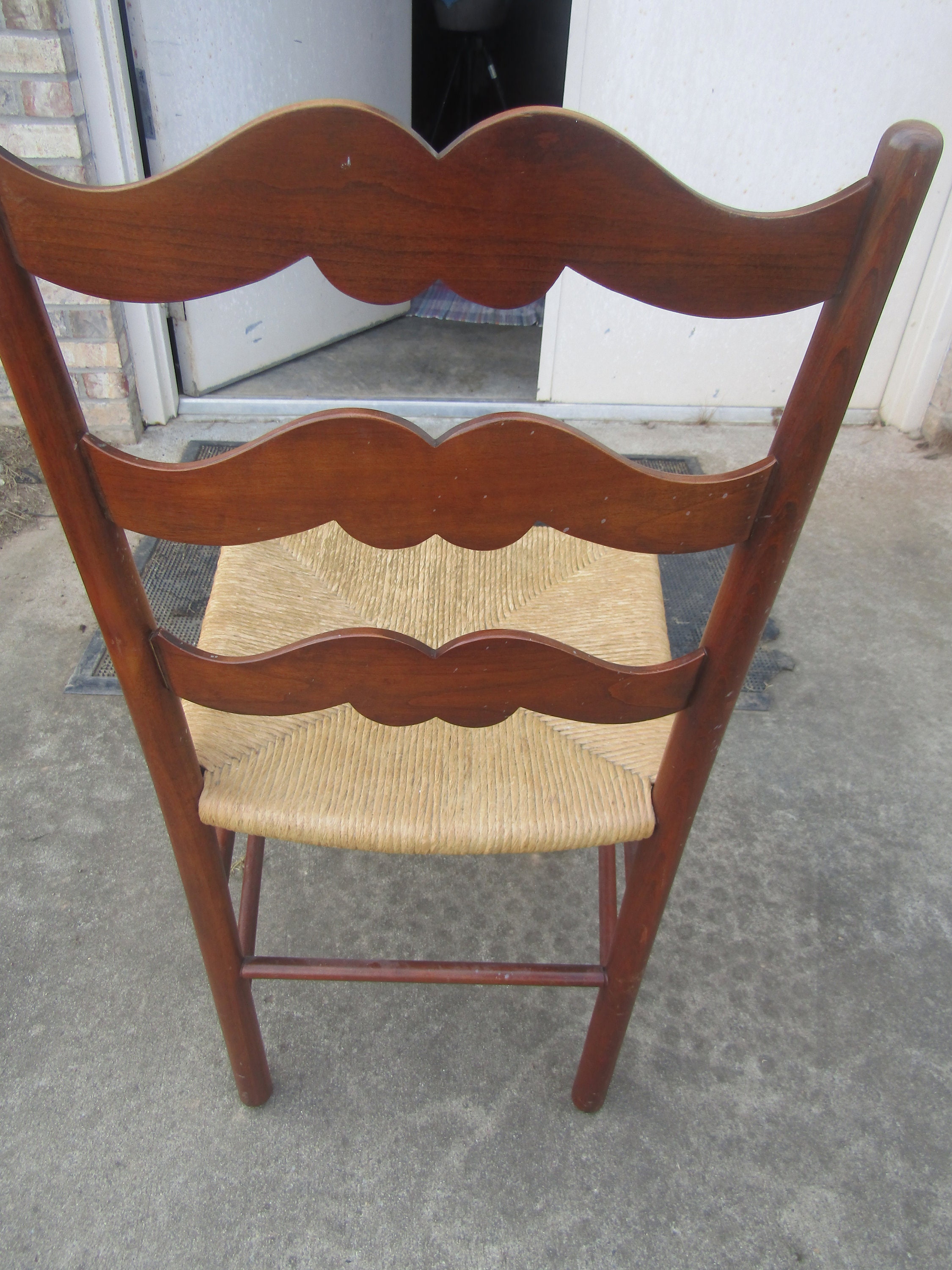Antique French Hitchcock style chair rush seat Etsy