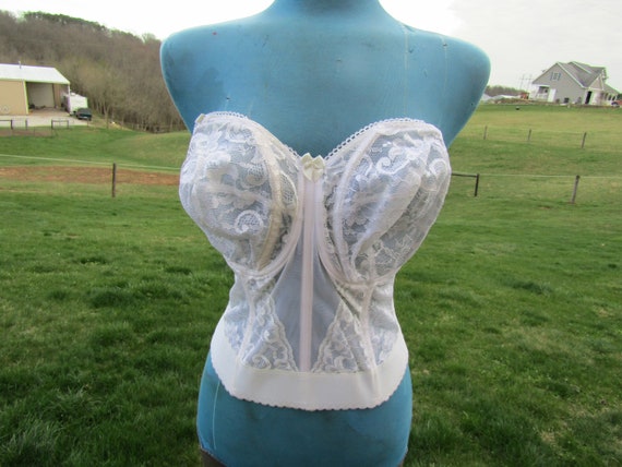 vintage white corset size 36f,  36f coset