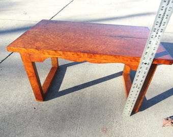 vintage birds eye maple/ midcentury end coffee table,