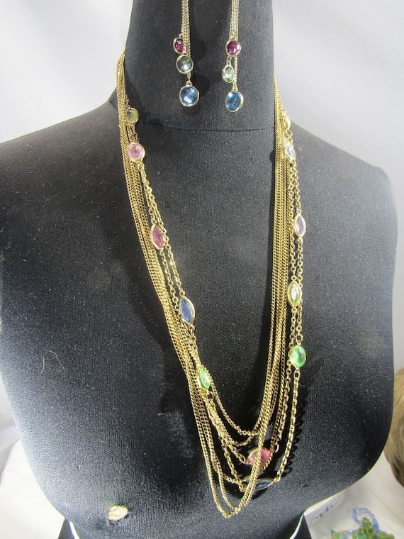 vintage crystal and chain Gem