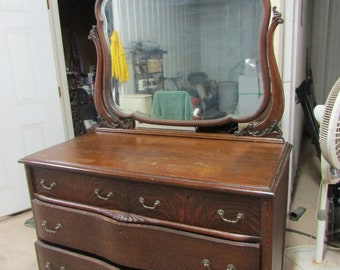 antique farm dresser/ tiger wood dresser