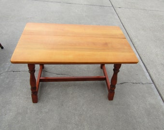 Vintage maple wood farmhouse coffee table, end table