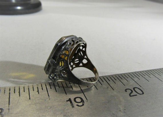 antique sterling ring,  amber stone ring - image 4