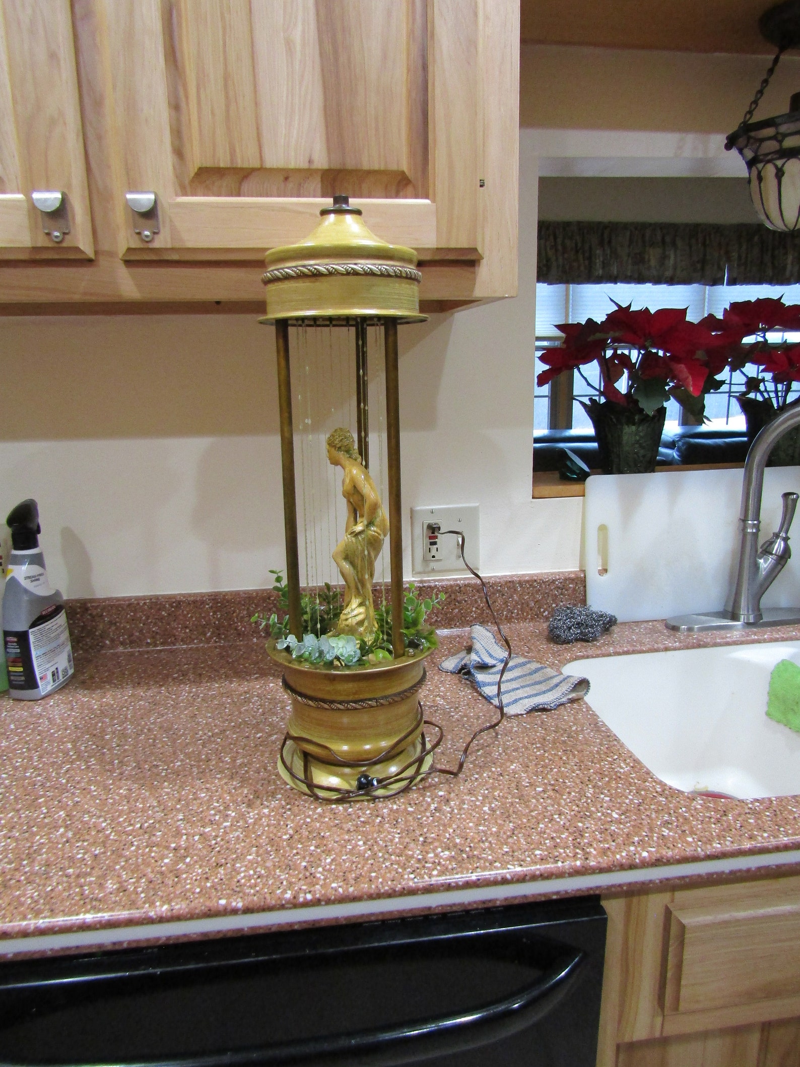 Vintage Table Top Rain Fall Lamp Art Deco Lamp Water Lamp Etsy