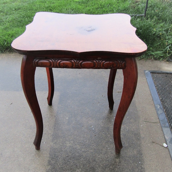 Vintage small wood farmhouse coffee table, end table, living room table