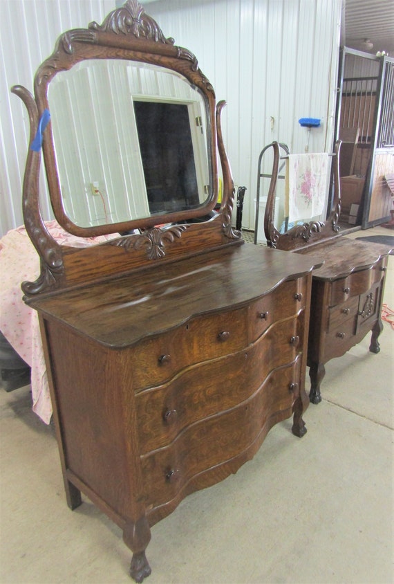 Tiger wood dresser antique deals