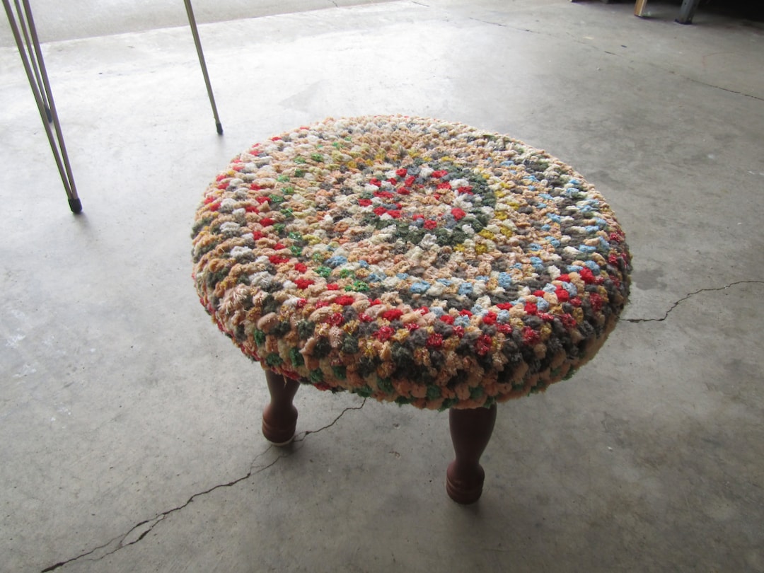 Vintage Mid Century Stool/foot Rest Etsy