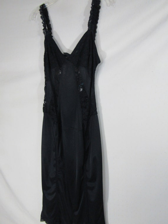 vintage BLACK dress slip size  small - image 2