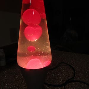 vintage red/pink lava lamp