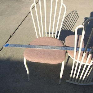 vintage metal chairs / PADDED  seat CHAIRS/peacock chairs