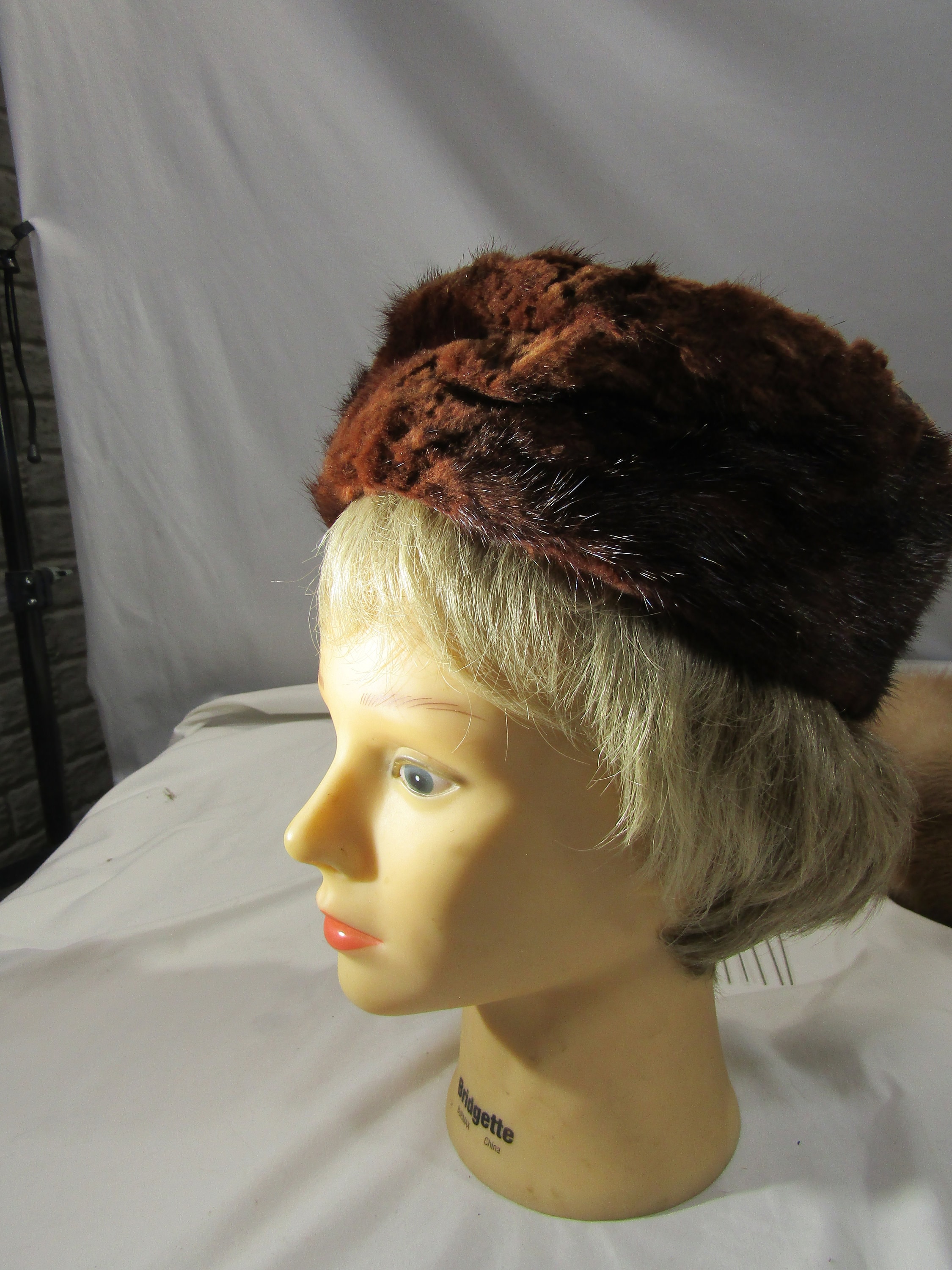 Vintage Gene Doris mink pillbox ribbon hat Doris Day main image 2