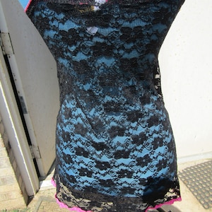 vintage black nightgown size med/ pink camisole