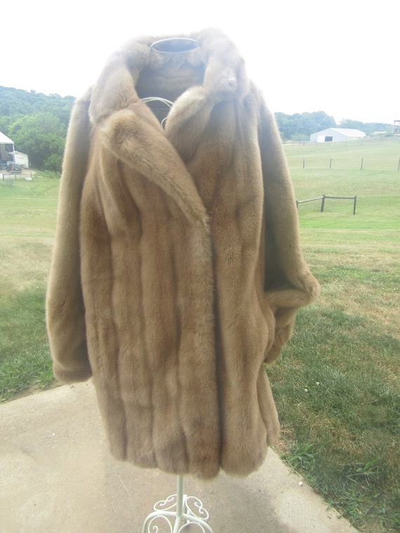 vintage custom made mink coat size l20/ union label