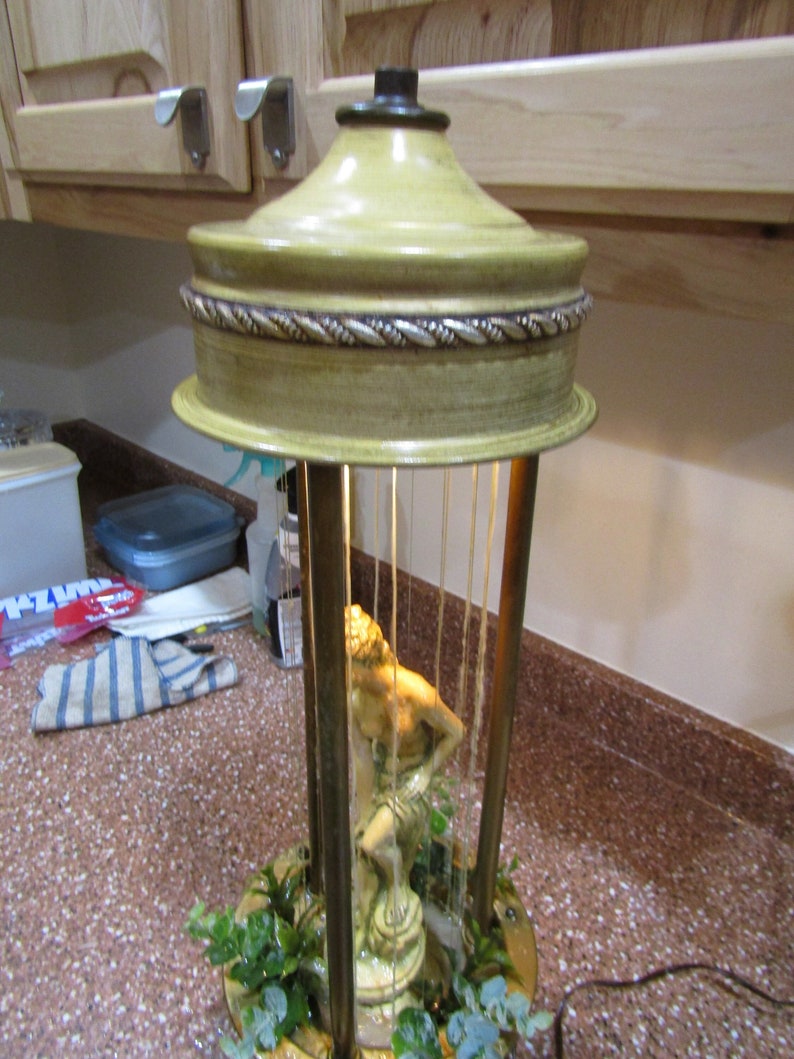 Vintage Table Top Rain Fall Lamp Art Deco Lamp Water Lamp Etsy