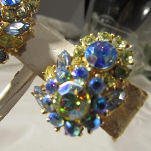 vintage crown Trifari rhinestone earrings