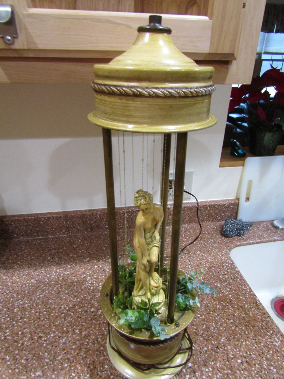 Vintage Table Top Rain Fall Lamp Art Deco Lamp Water Lamp Etsy