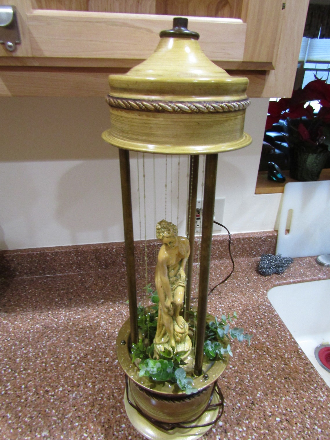 Vintage Table Top Rain Fall Lamp Art Deco Lamp Water Lamp Etsy