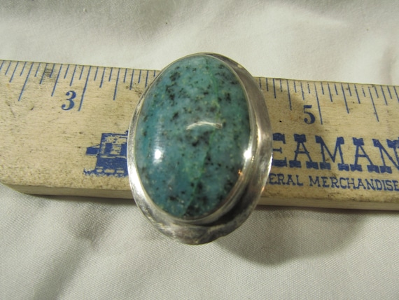 vintage sterling green stone  Plata signed brooch