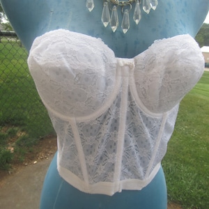 vintage white corset size 38