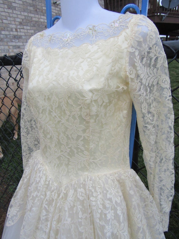 vintage cream wedding dress / 70ish wedding dress - image 5